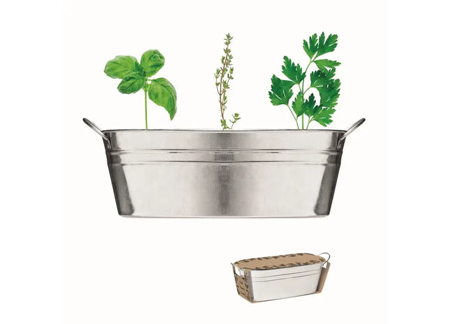 MIX SEEDS Zink-Pflanzkübel in Mattsilber - Vielseitig & Stilvoll TK Gruppe® Grosshandel 
