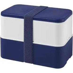 MIYO Doppel-Lunchbox in Blau-Weiß – Zweistöckig, Perfekt für Vielfältige Mahlzeiten TK Gruppe® Grosshandel 