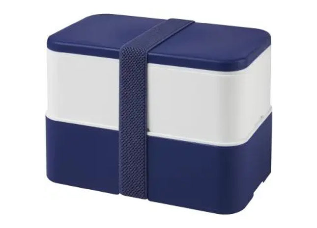 MIYO Doppel-Lunchbox in Blau-Weiß – Zweistöckig, Perfekt für Vielfältige Mahlzeiten TK Gruppe® Grosshandel 