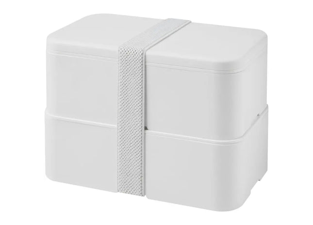 MIYO Pure Double-Lunchbox, Antimicrobial - White, Dual Compartments, Hygienic, Durable TK Gruppe® Grosshandel 