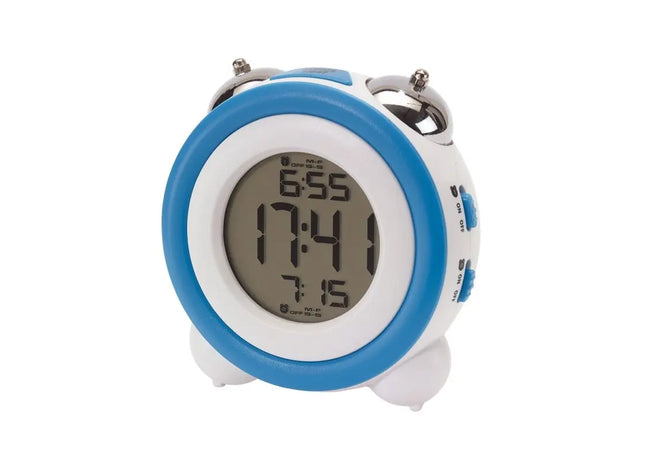 MODERN RETRO Wecker - Trendiges Blau-Weiß Design, Klassisch und Stilvoll TK Gruppe® Grosshandel 