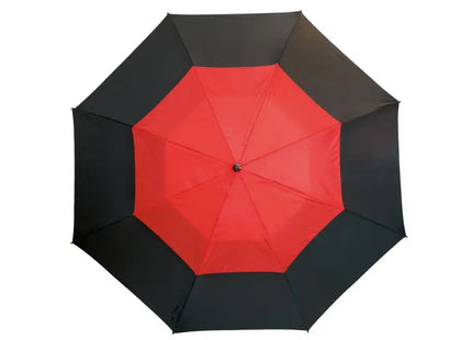 MONSUN Fiberglas-Golfschirm - Rot-Schwarz, Windbeständig und Stilvoll TK Gruppe® Grosshandel 