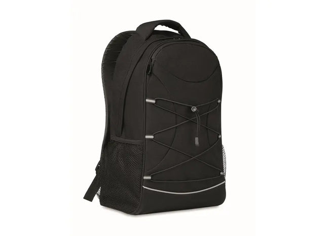 MONTE LOMO Schwarzer Rucksack aus 600D RPET – Robust und Umweltbewusst TK Gruppe® Grosshandel 