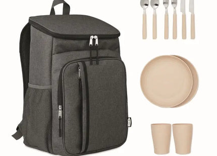 MONTECOOL Schwarzer Picknickrucksack 600D RPET - Nachhaltig & Stilvoll TK Gruppe® Grosshandel 