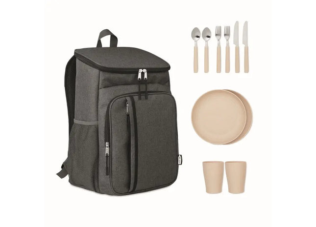 MONTECOOL Schwarzer Picknickrucksack 600D RPET - Nachhaltig & Stilvoll TK Gruppe® Grosshandel 