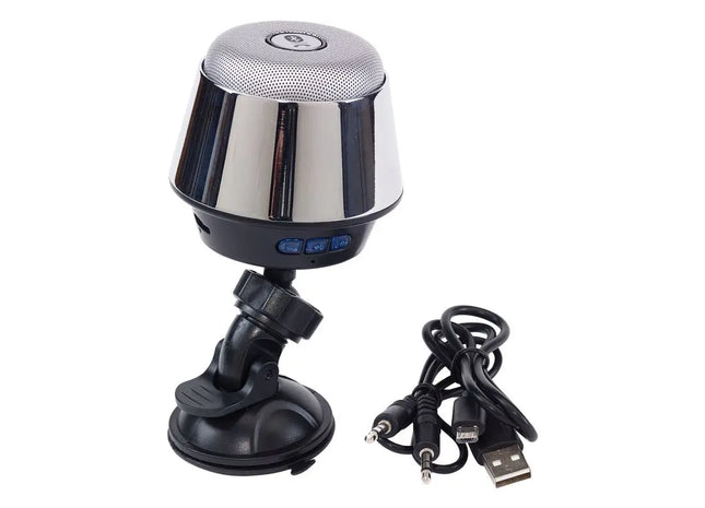 MUSH Kabelloser Auto-Lautsprecher Schwarz-Silber - Perfekter Klang unterwegs TK Gruppe® Grosshandel 