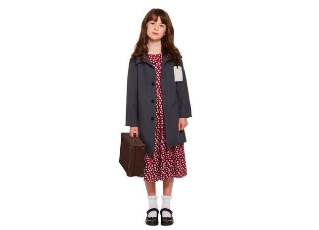 Mädchen Evakuierungs-Kostüm Mit Jacke, Größe 10-12 Jahre - Historical Outfit TK Gruppe® Grosshandel 