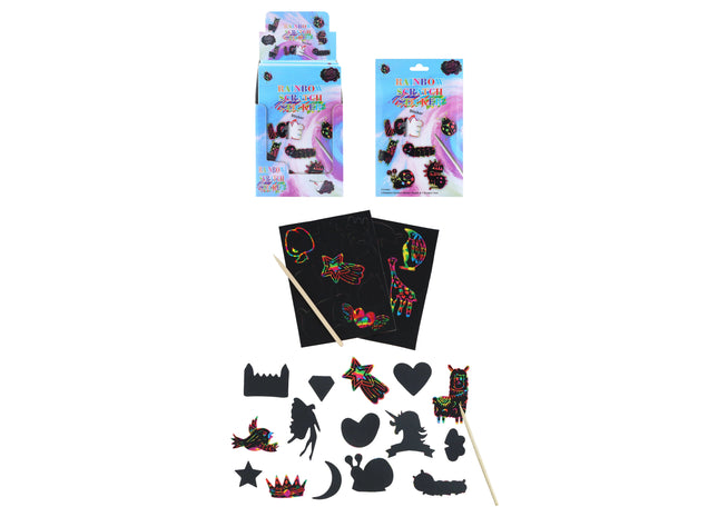 Magical Kratzbilder Sticker Set - Bunte Scratch Art Aufkleber Für Kinder TK Gruppe® Grosshandel 