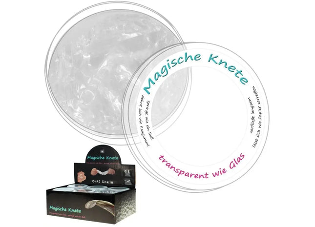 Magische Knete im Glas, ca 8 cm Durchmesser TK Gruppe® Grosshandel 