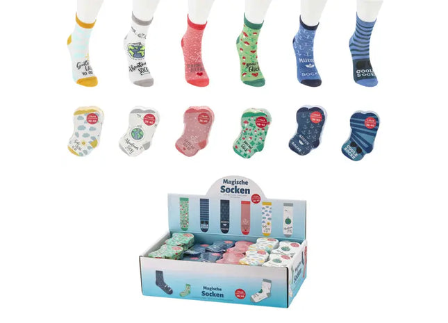 Magische Socken mit Sprüchen - 6er Set - Bequeme, farbenfrohe Socken mit lustigen Motiven TK Gruppe® Grosshandel 
