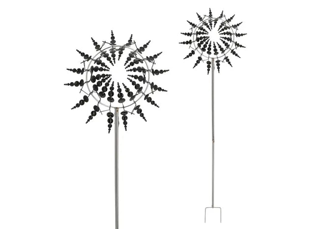Magisches 3D Windrad, Schwarz, Moderne Gartendekoration, ca. 100 cm hoch TK Gruppe® Grosshandel 