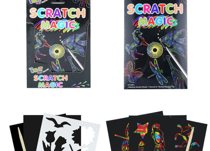 Magisches Farbkratzset - Kreatives Kratzpaper Bastelset Für Kinder, Bunte Regenbogen-Kunst TK Gruppe® Grosshandel 