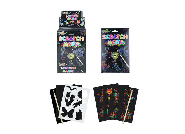 Magisches Farbkratzset - Kreatives Kratzpaper Bastelset Für Kinder, Bunte Regenbogen-Kunst TK Gruppe® Grosshandel 