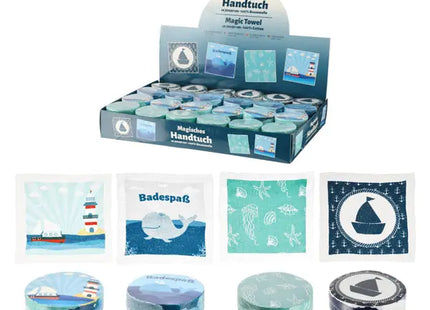 Magisches Handtuch Maritim, 4er-Set, 30x30cm – Praktische Reinigungstücher mit maritimen Motiven TK Gruppe® Grosshandel 