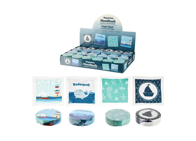 Magisches Handtuch Maritim, 4er-Set, 30x30cm – Praktische Reinigungstücher mit maritimen Motiven TK Gruppe® Grosshandel 
