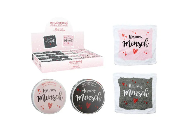 Magisches Handtuch mit Herzensmensch-Motiv, 2er-Set, 30x30cm TK Gruppe® Grosshandel 