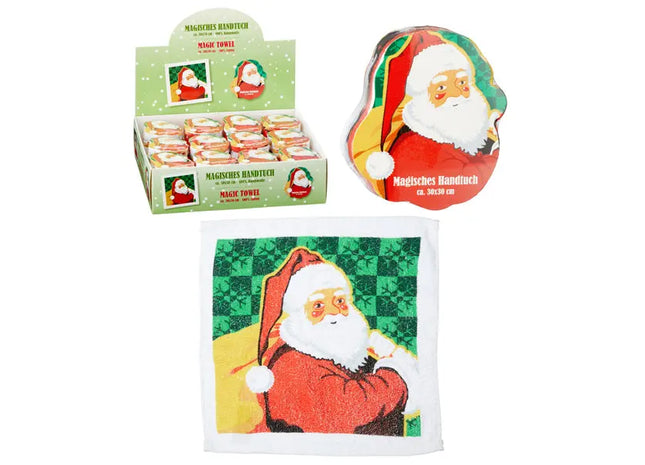 Magisches Weihnachtsmann Handtuch 30x30 cm - Ideal für Geschenke und Dekoration TK Gruppe® Grosshandel 