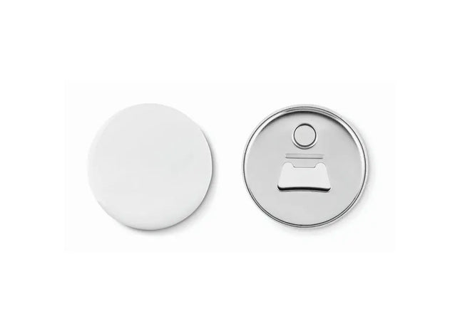 Magnet-Badge PIN OPENER mit Kapselheber in Mattsilber - Multifunktionales Gadget TK Gruppe® Grosshandel 