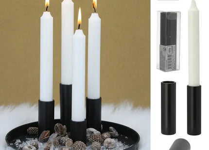 Magnetischer Stabkerzenhalter Schwarz Groß 2,8 x 10 cm - Elegantes Kerzenzubehör TK Gruppe® Grosshandel 