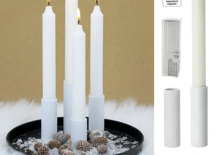 Magnetischer Stabkerzenhalter, schneeweiß, M, 2,8x7,5cm TK Gruppe® Grosshandel 