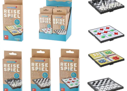 Magnetisches Reisespiel-Set, 4 Stück, 13x13 cm – Ideal für Unterwegs TK Gruppe® Grosshandel 