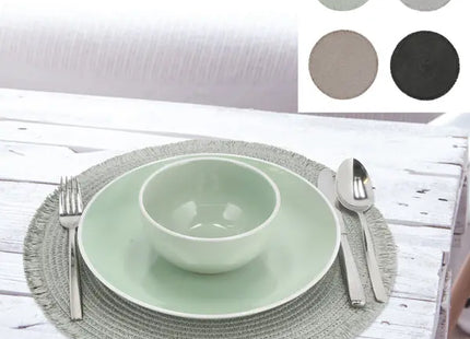 Makramee Tischsets 4er-Set - Rund Geflochten Dekor 38cm Durchmesser TK Gruppe® Grosshandel 
