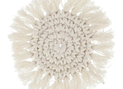 Makramee Untersetzer, ca. 10 cm Durchmesser – Handgefertigte Boho-Getränkeuntersetzer, langlebig TK Gruppe® Grosshandel 