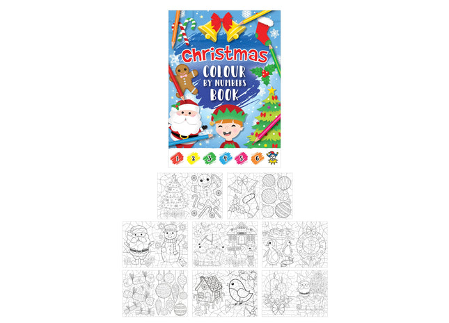 Malbuch Nach Zahlen Weihnachten, 10,5x14,5 cm, 16 Seiten, Spaß für Kinder TK Gruppe® Grosshandel 