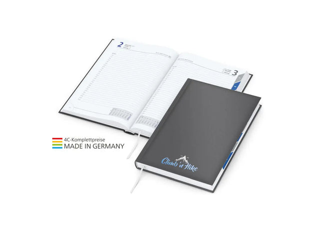 Manager Register Buchkalender mit Digital-Siebdruck - Anthrazit - Effiziente Organisation mit Stil TK Gruppe® Grosshandel 