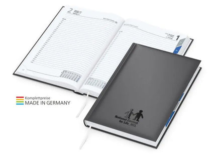 Managerbuch Anthrazit mit eleganter schwarzer Glanzprägung und Register TK Gruppe® Grosshandel 