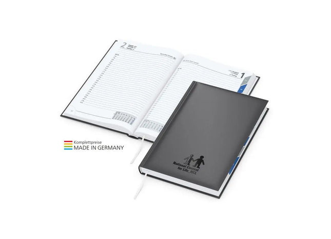 Managerbuch Anthrazit mit eleganter schwarzer Glanzprägung und Register TK Gruppe® Grosshandel 