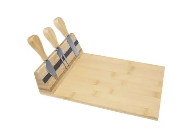 Mancheg Bambus Käseplatte mit Magnet-Besteck - Natürlich & Innovativ TK Gruppe® Grosshandel 
