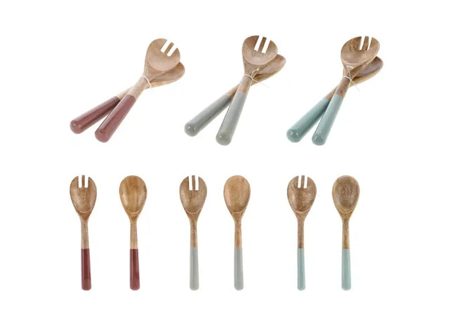 Mango Salatbesteck mit Emaille-Mandala, 2-teilig, 28cm TK Gruppe® Grosshandel 