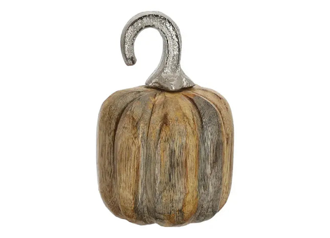 Mangoholz-Kürbis, 12cm hoch - Stilvolles Herbstdekor TK Gruppe® Grosshandel 