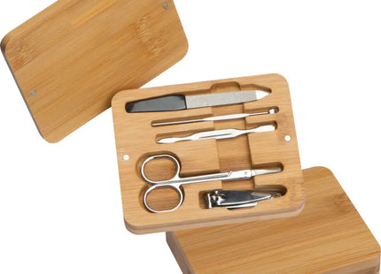 Manikürset in Bambusetui Beige – Natürliche Eleganz & Funktionalität TK Gruppe® Grosshandel 