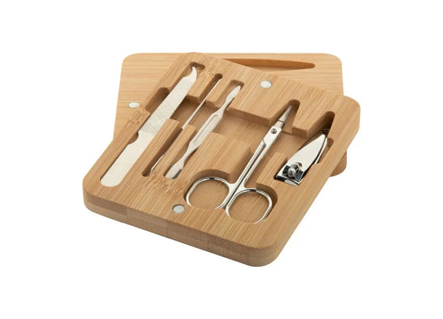 Manoky Natur Bambus Maniküreset – Öko-Chic für Ihre Nagelpflege TK Gruppe® Grosshandel 