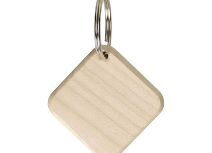 Maple Eckiger Holzschlüsselanhänger, Naturbelassen & Stilvoll TK Gruppe® Grosshandel 