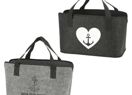 Maritime Filz-Aufbewahrungstaschen, 4er-Set - Nautische Organizer TK Gruppe® Grosshandel 