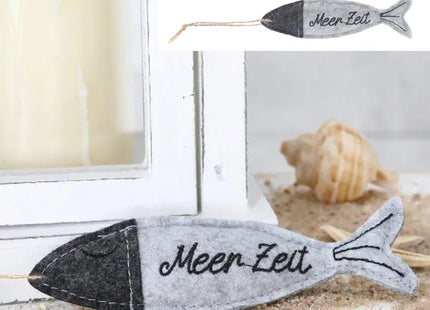 Maritime Filzdeko Fische | Meerzeit Design | Set aus 2 | Ca. 14,5cm x 4cm | Ozean-Themen Dekoration TK Gruppe® Grosshandel 