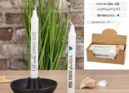 Maritime Stabkerzen, 19x2 cm, 6er-Set - Nautisches Flair für Ihr Zuhause TK Gruppe® Grosshandel 