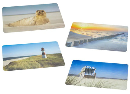 Maritime Tischsets, 4er-Pack, Küstendesign, 44x28,5 cm TK Gruppe® Grosshandel 