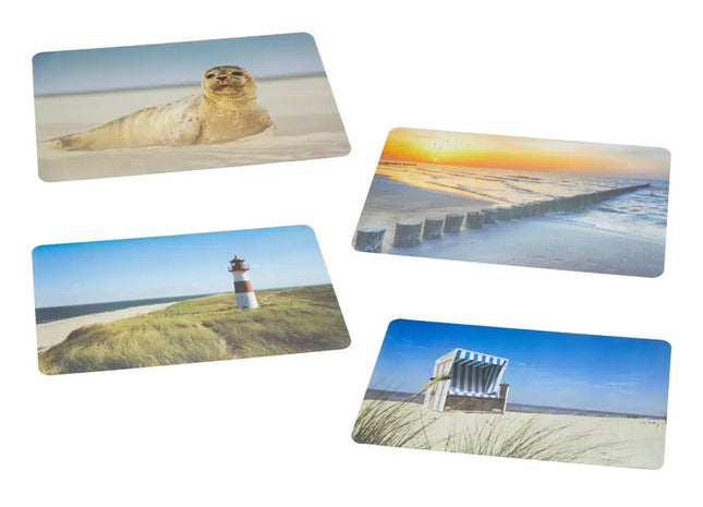Maritime Tischsets, 4er-Pack, Küstendesign, 44x28,5 cm TK Gruppe® Grosshandel 