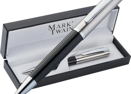 Mark Twain Kugelschreiber - Schwarz, Elegantes Schreibgerät in Geschenkbox, Stilvoll & Praktisch TK Gruppe® Grosshandel 