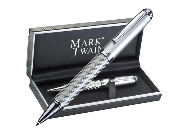 Mark Twain Metall Kugelschreiber - Silbergrau, Elegantes Schreibgerät, Robust & Stilvoll TK Gruppe® Grosshandel 