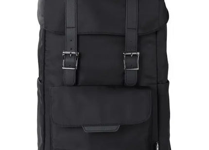Marlowe Schwarzer Rucksack aus 290T rPET Twill Polyester mit Lasche – Elegant und Funktionell TK Gruppe® Grosshandel 