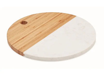 Marmor-Bambus Servierplatte HANNSU - Elegantes Servierbrett, Holzbrett TK Gruppe® Grosshandel 
