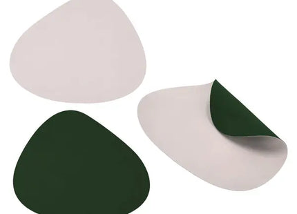 PVC Tischset Stone Design in Piniengrün/Marshmallow - Stilvolle & Robuste Esstischunterlagen TK Gruppe® Grosshandel 