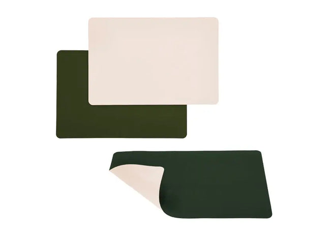 PVC Tischset 45x30cm in Piniengrün/Marshmallow - Stilvolle & Robuste Platzsets für Esstische TK Gruppe® Grosshandel 