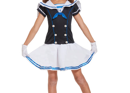 Matrosin-Kostüm für Kinder: Große Größe 10–12 Jahre, nautisches Outfit für Mädchen TK Gruppe® Grosshandel 