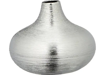 Matte silberne kleine Vase, ca. 13cm Höhe | Elegante Dekovase | Silberfarbene moderne Vase TK Gruppe® Grosshandel 